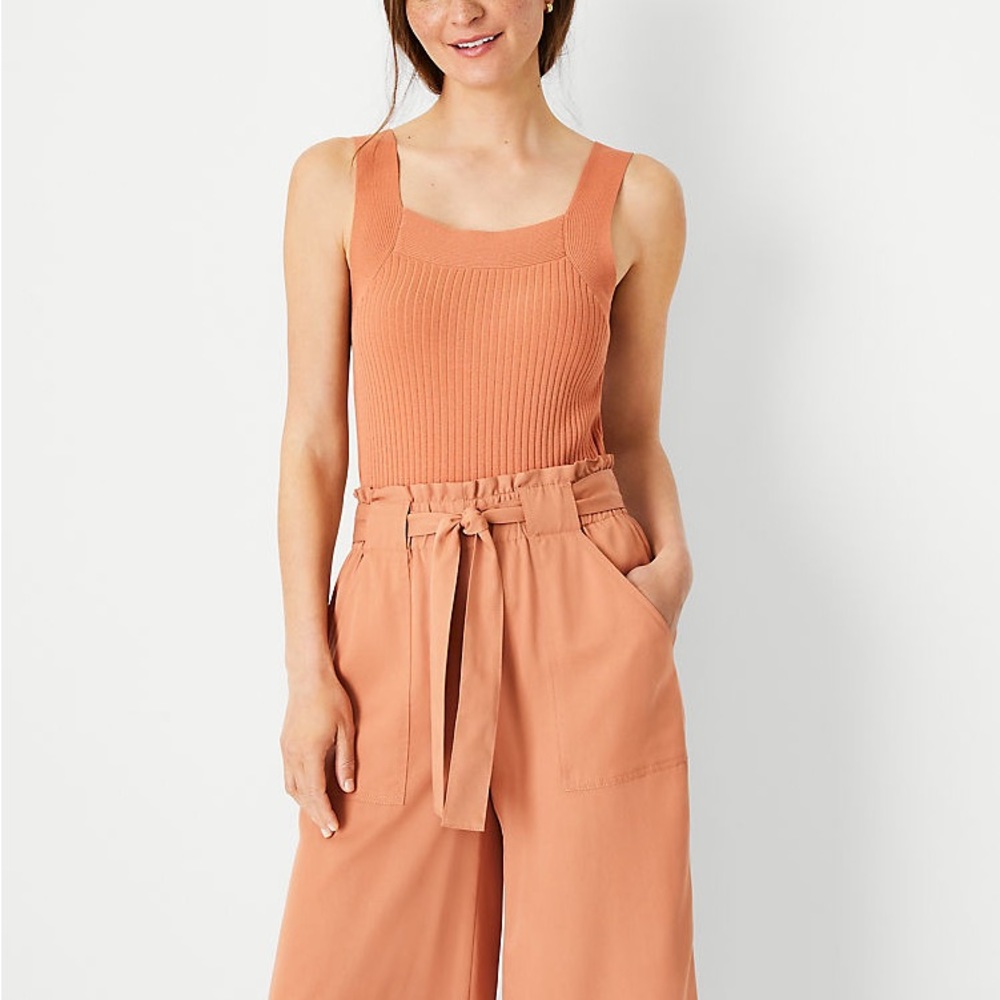 Ann Taylor | Ribbed Square Neck Tank Top Size XL
